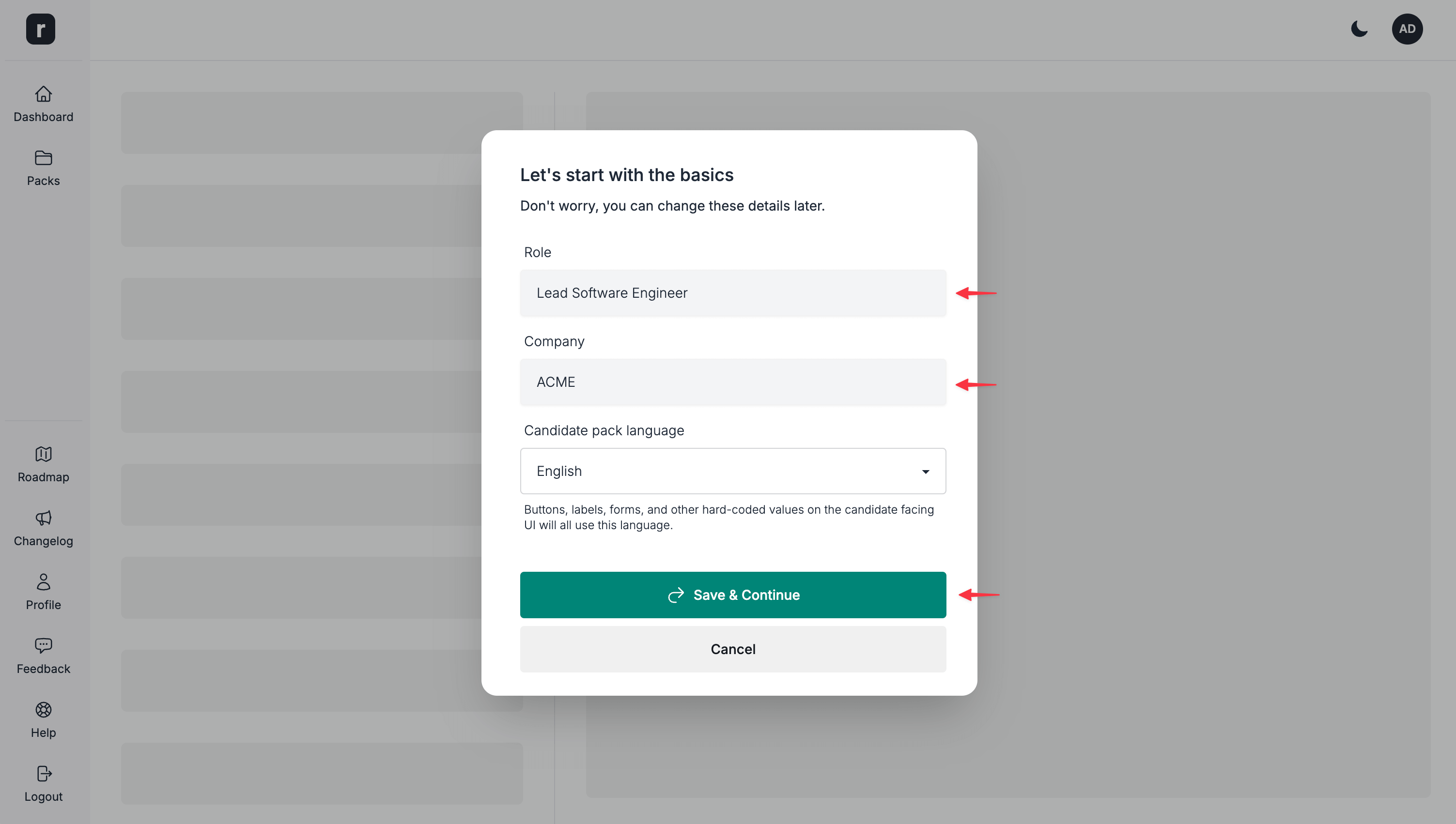 Add the role and company name